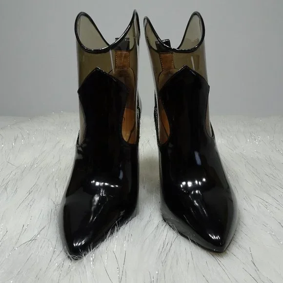 Jessica Simpson Black Periya Faux Leather Pointed Toe Booties 7M - Picture 3 of 14